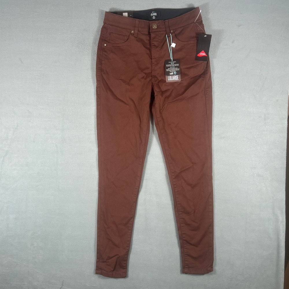 LuLaRoe Womens Skinny Fit Pants 28 Brown Solid Stretch NWT